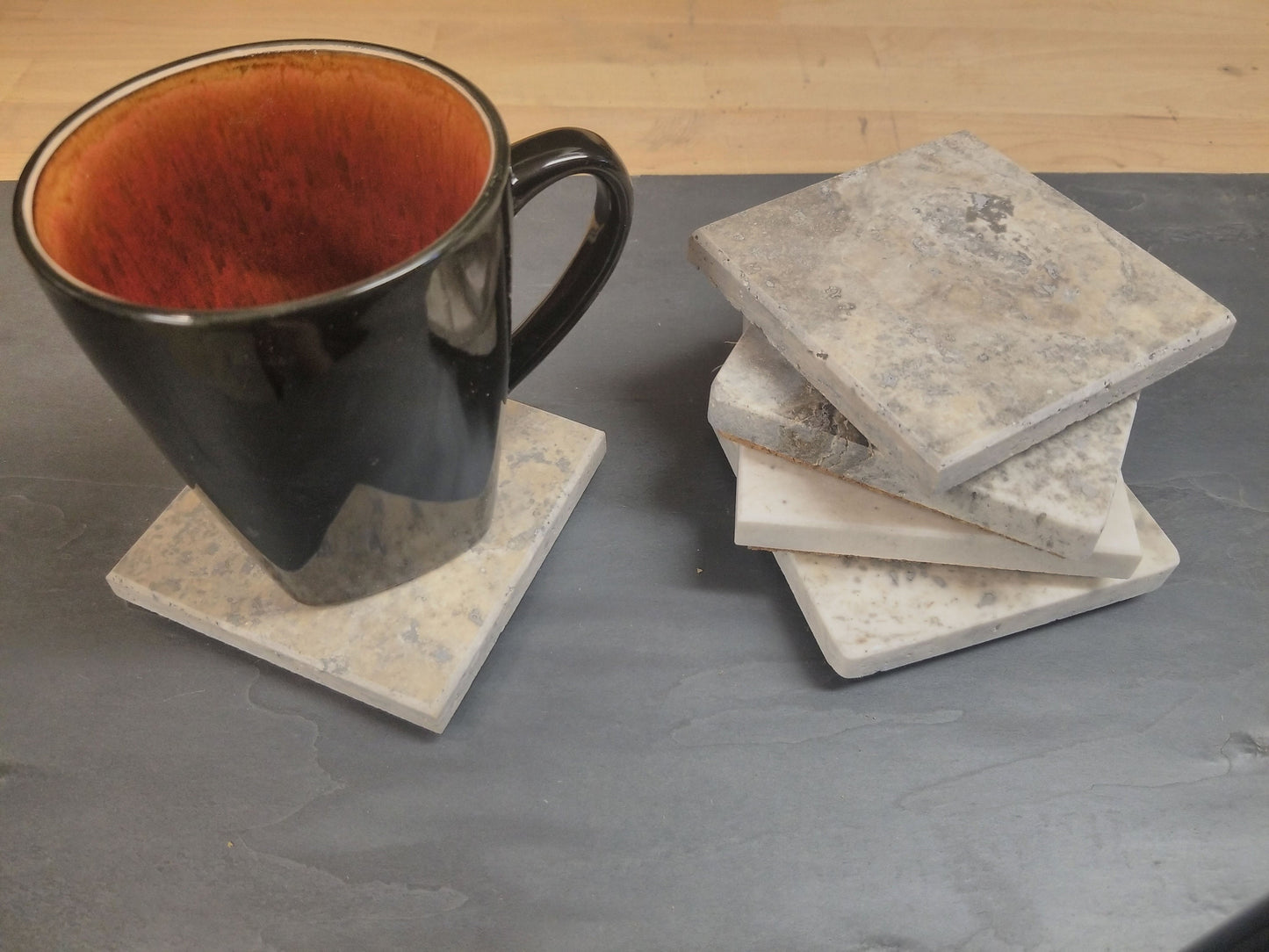 Grey Veined Marble Coaster