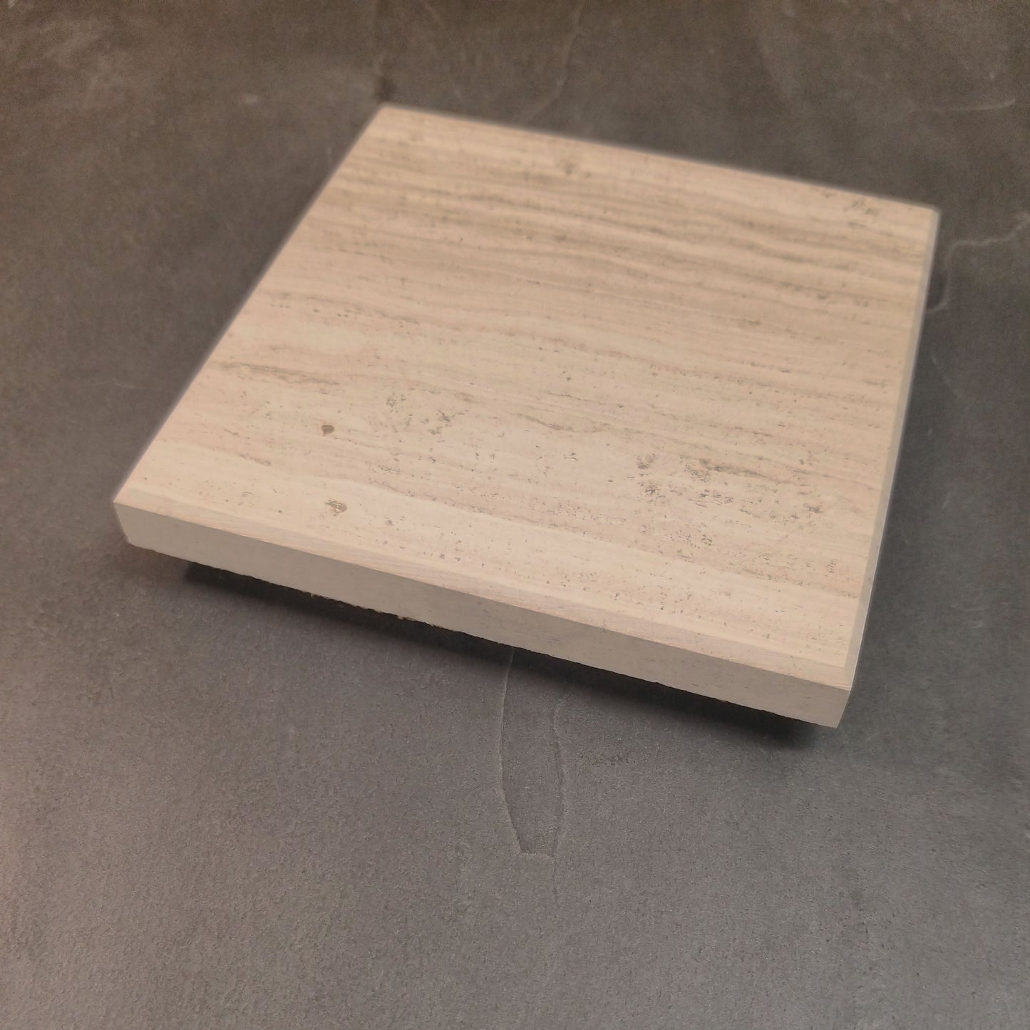 Lined Grey Marble Coaster