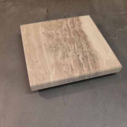 Lined Grey Marble Coaster