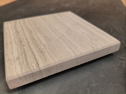 Lined Grey Marble Coaster